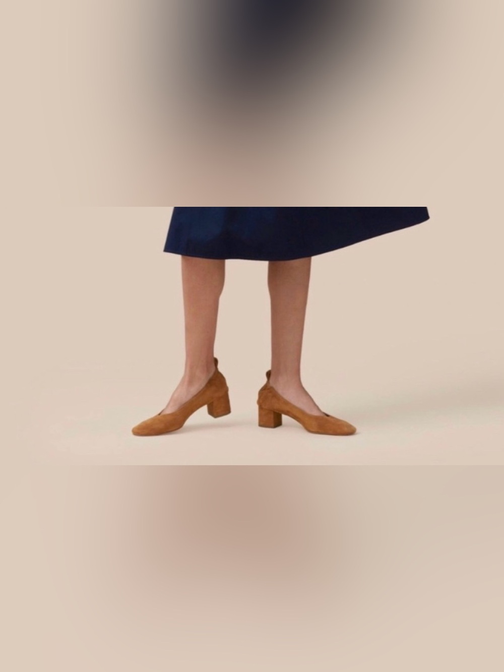 Everlane Cognac Suede Block Heel Pumps Made in Italy - Picture 3 of 16
